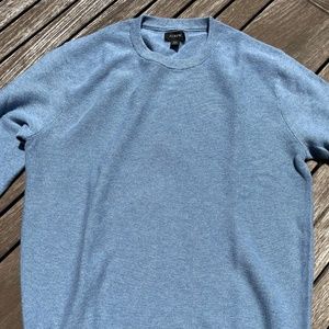 J. Crew Men's Cotton Garter Stitch Crewneck Sweater, XS, Light blue